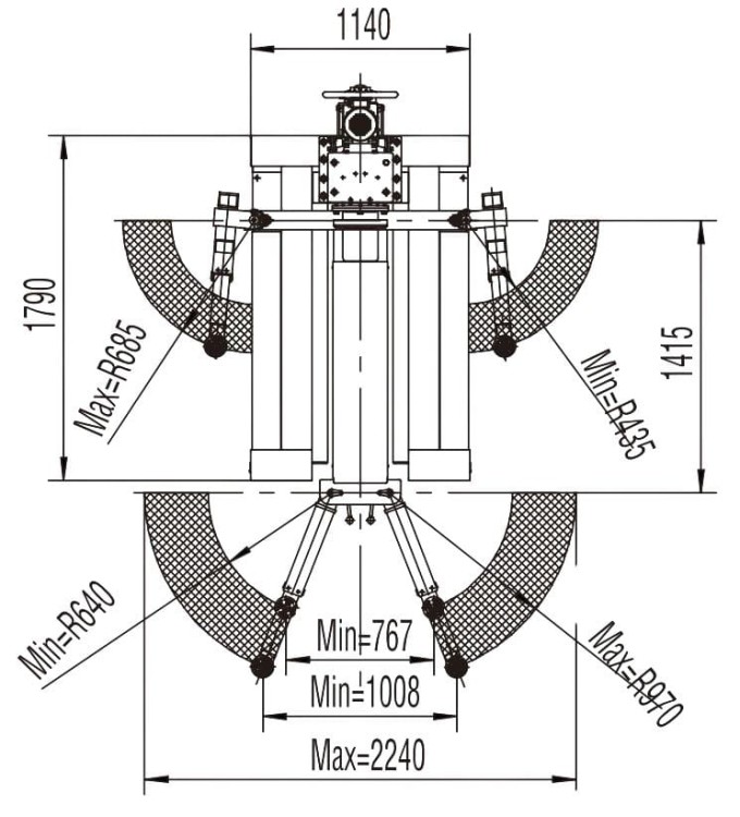 Rysunek techniczny do podnośnika jednokolumnowego NM-2800