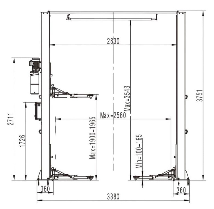 rys tec 1 Podnośnik Dwukolumnowy Samochodowy Warsztatowy Łączony Górą 4T Automat