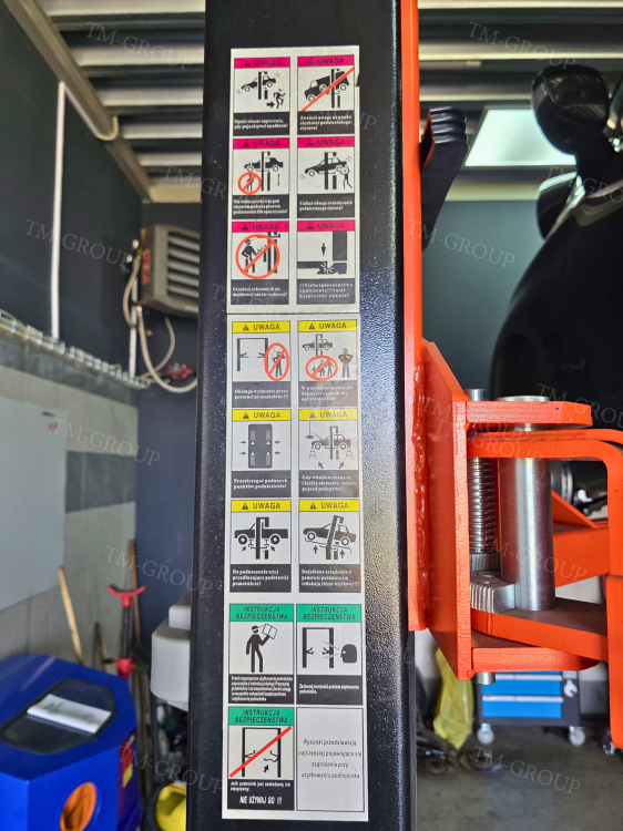 Podnośnik Dwukolumnowy Samochodowy Warsztatowy Łączony Górą 4T Automat