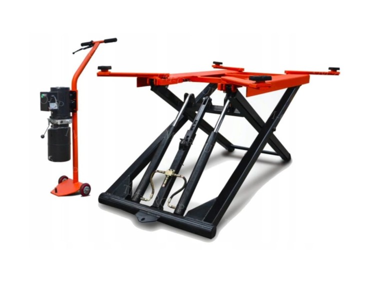 profilowe PODNOŚNIK NOŻYCOWY WARSZTATOWY MOBILNY 2,8 TONY 1,33 M Z RAMIONAMI