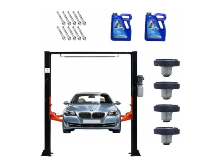 Podnośnik Dwukolumnowy Samochodowy Warsztatowy Łączony Górą 4T Półautomat