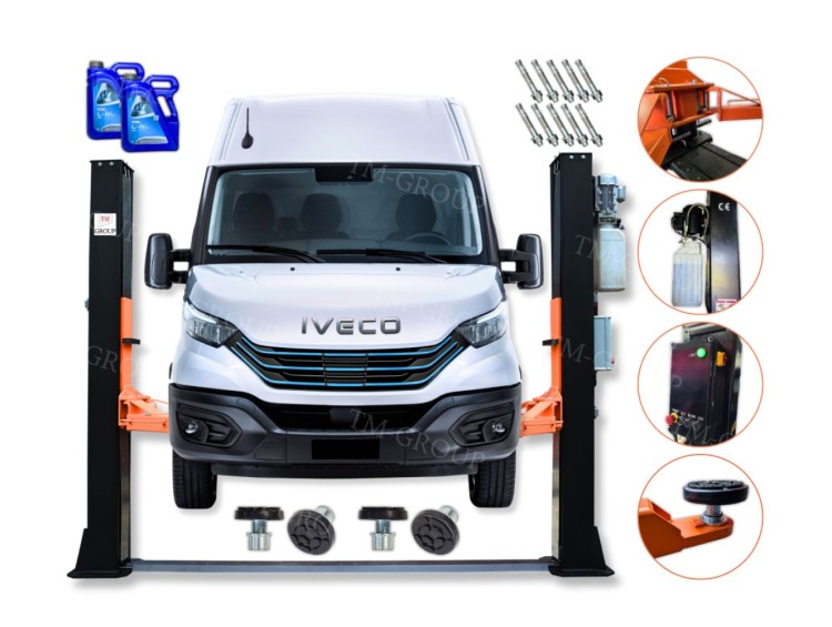 profilowe Podnośnik Dwukolumnowy Warsztatowy do Busów 5,5T Automat + Olej TM-GROUP