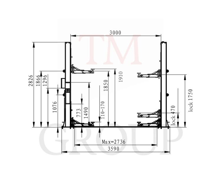 VB4500ES Podnośnik Dwukolumnowy Automat 4,5T