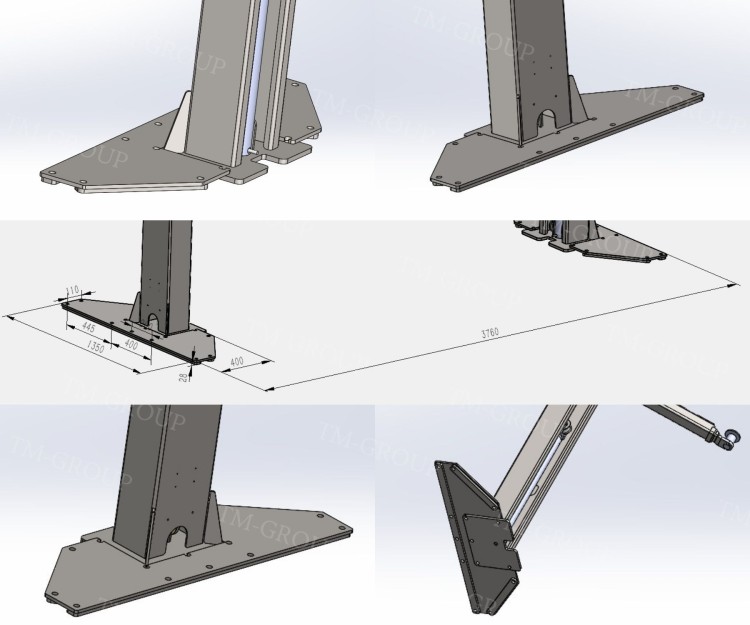 Wzmacniacz podstawy do 2kol. skrzydła na ramie typu H