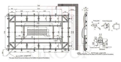 Rama naprawcza, płyta blacharska, rama podposadzkowa pod zabudowę 3,5T rysunek techniczny
